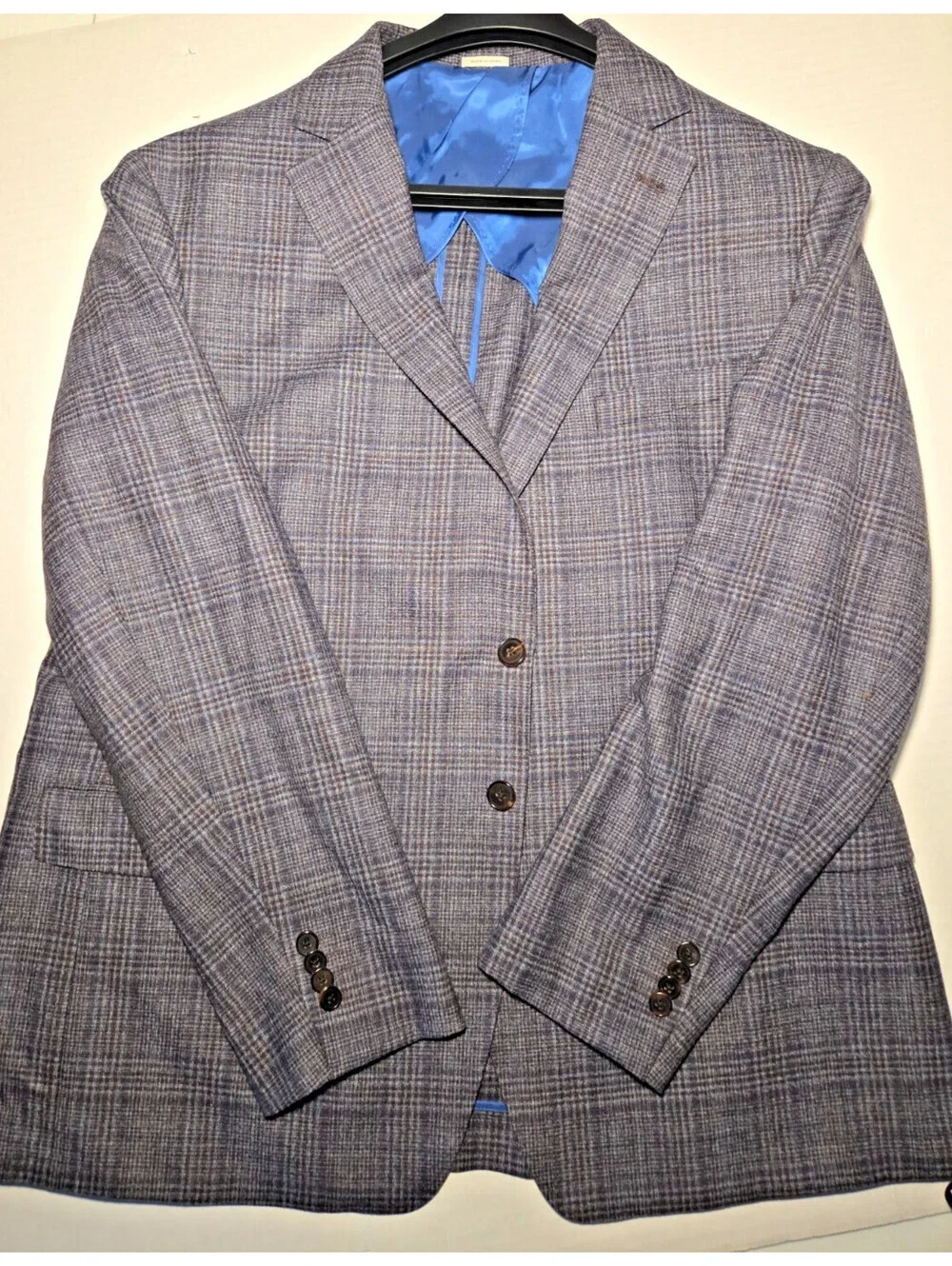 Joseph Abboud Colby Blazer Mens 46R XL Plaid Lanificio di Pray Italy Fabric